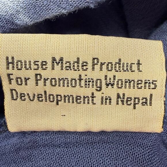 Gypsy Rose Maxi Dress Tie Dye Boho Free Size Blue Soft Rayon Handmade in Nepal - Picture 10 of 10